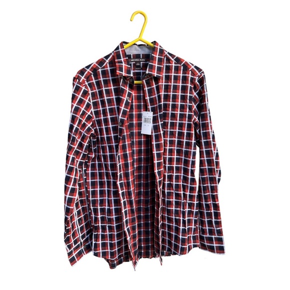 Red Black and White Michael Kohr’s S size classic fit long sleeve shirt - Picture 2 of 6